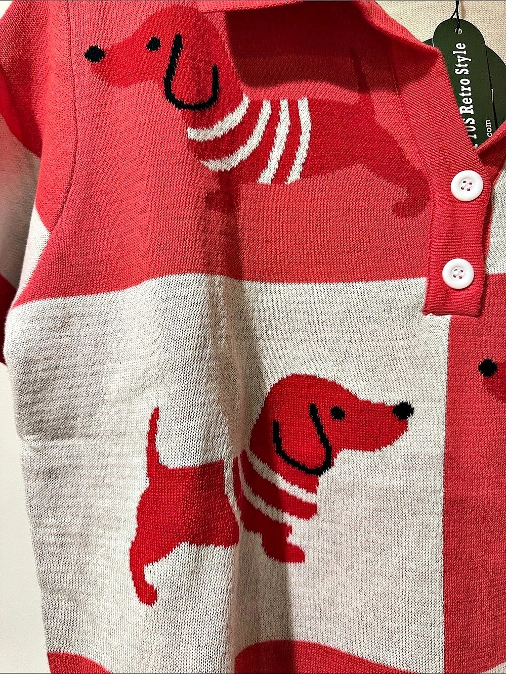 OXKNIT Color Block Dog Polo in Red & White XL NWT - Picture 5 of 6